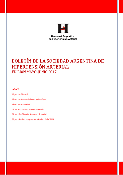 Boletín Periódico Sociedad Argentina de Hipertensión Arterial Julio 2015