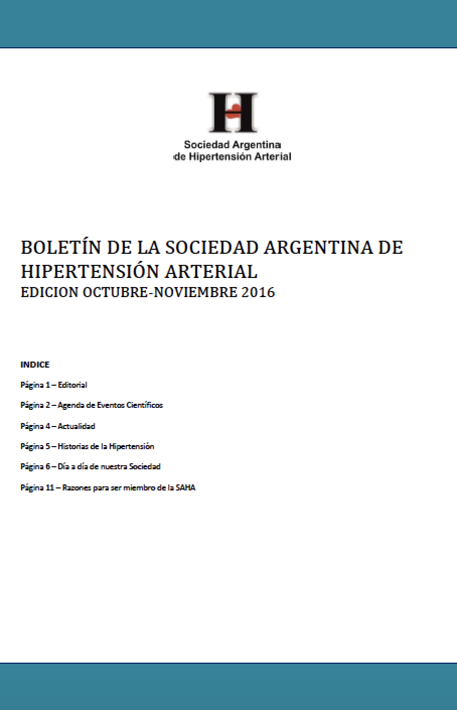 Boletín Periódico Sociedad Argentina de Hipertensión Arterial Julio 2013